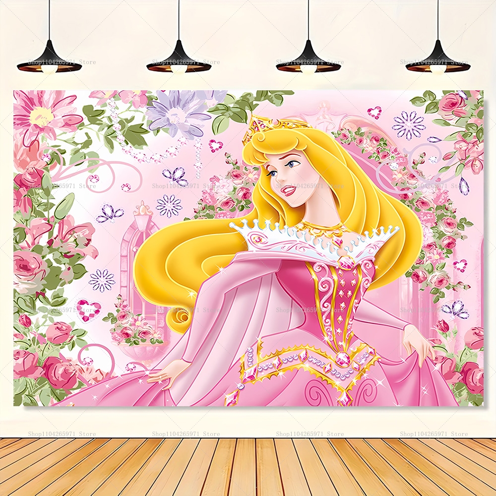 Photography Trick - Sleeping Beauty Cartoon Backdrop Banner Lovely