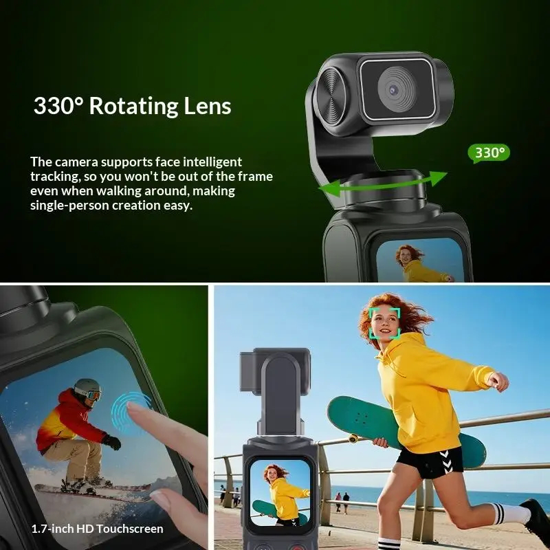 NEW 4K Pocket Gimbal Camera Ha - Handheld Stabilizer Gimbal recension och pris