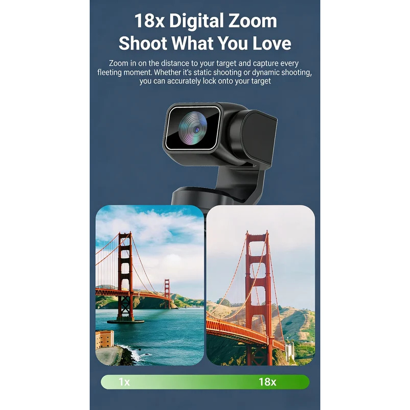 NEW 4K Pocket Gimbal Camera Ha - Handheld Stabilizer Gimbal recension och pris