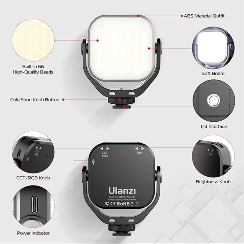 ​Ulanzi VL66RGB Bi-color RGB F - Photography Umbrella Lights recension och pris